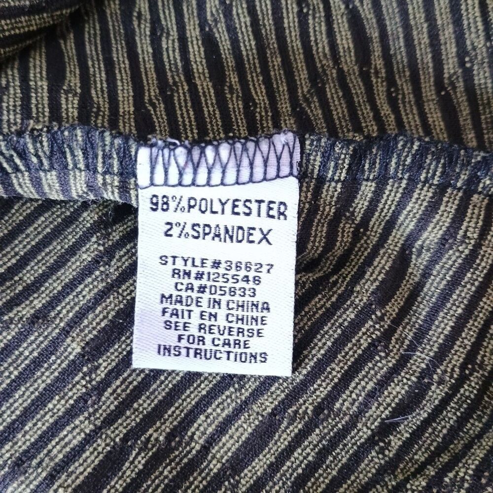 Habitat Top Womens Sz XL Green Black Geometric Textured Stretchy Casual - Picture 9 of 10